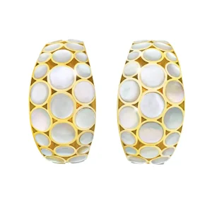 Bubble Crescent 18k Gold Vermeil Sterling Earrings