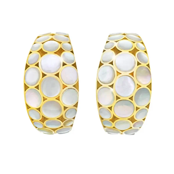 Bubble Crescent 18k Gold Vermeil Sterling Earrings