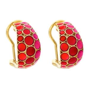 Bubble Crescent 18k Gold Vermeil Sterling Earrings