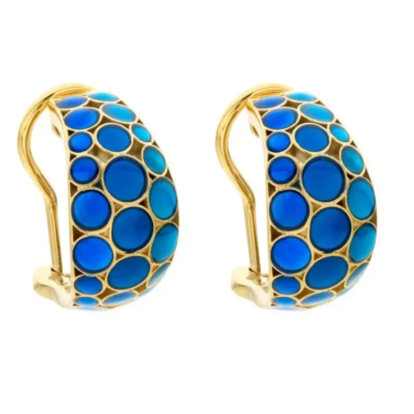 Bubble Crescent 18k Gold Vermeil Sterling Earrings