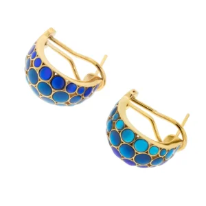Bubble Crescent 18k Gold Vermeil Sterling Earrings