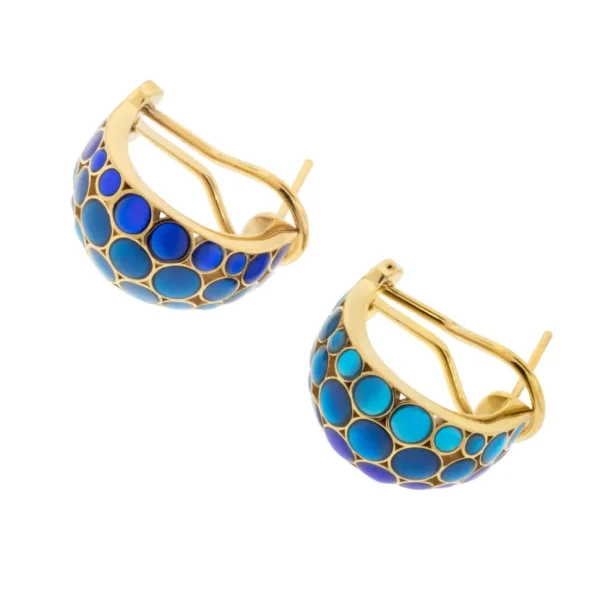 Bubble Crescent 18k Gold Vermeil Sterling Earrings