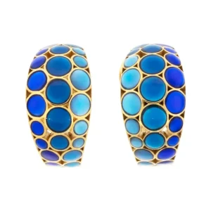 Bubble Crescent 18k Gold Vermeil Sterling Earrings