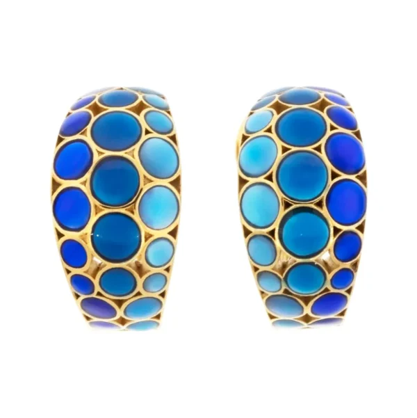Bubble Crescent 18k Gold Vermeil Sterling Earrings