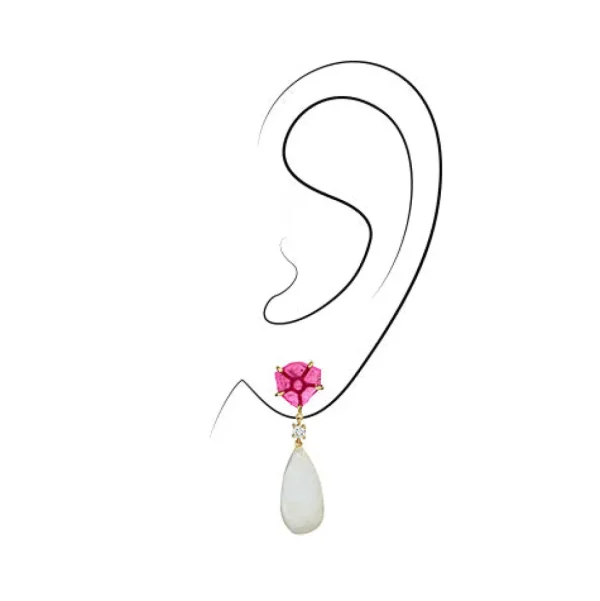 Buenos Aires 18K Gold One of a Kind Gemstone Earrings