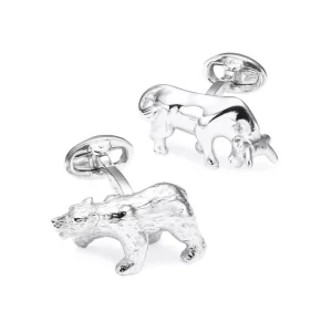 Bull & Bear Stock Trader Sterling Cufflinks