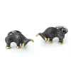 Bull Sterling Cufflinks with 18k Gold Vermeil horns