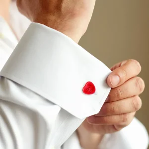 Candy Heart Red Sterling Cufflinks