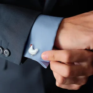 Chicken and the Egg Sterling Cufflinks