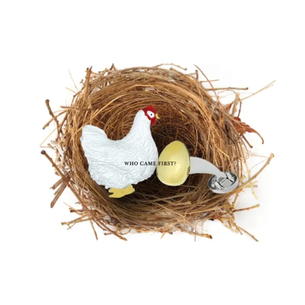 Chicken and the Egg Sterling Cufflinks