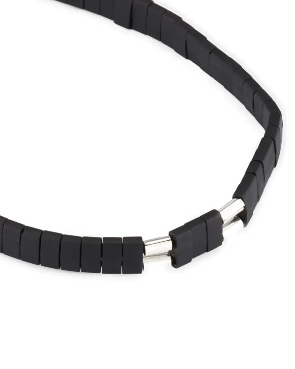 Chiclet Sterling Beaded Pull Cord Bracelet