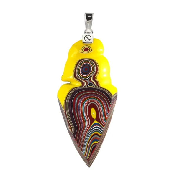 Corvette Fordite Sterling Silver Pendant I Jan Leslie