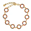 Dash All Around Circle Gemstone 18K Gold Vermeil Sterling Silver Bracelet