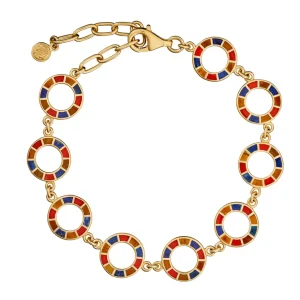 Dash All Around Circle Gemstone 18K Gold Vermeil Sterling Silver Bracelet