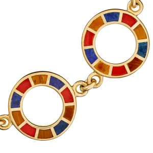 Dash All Around Circle Gemstone 18K Gold Vermeil Sterling Silver Bracelet