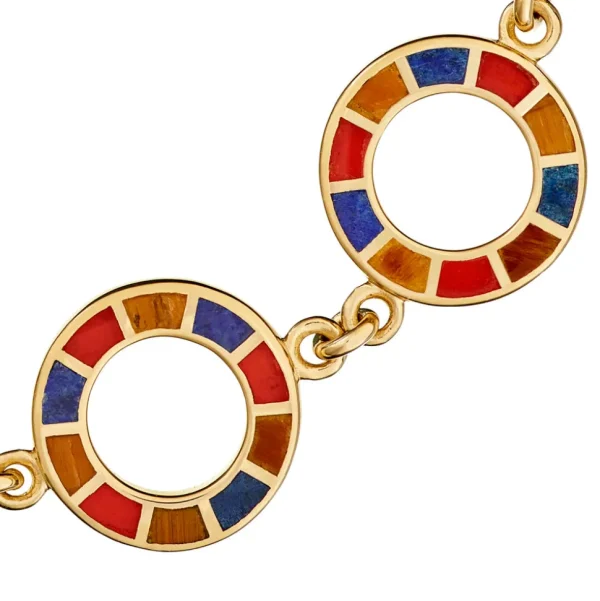 Dash All Around Circle Gemstone 18K Gold Vermeil Sterling Silver Bracelet