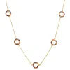 Dash Circle Five Station Gold Vermeil Sterling Necklace