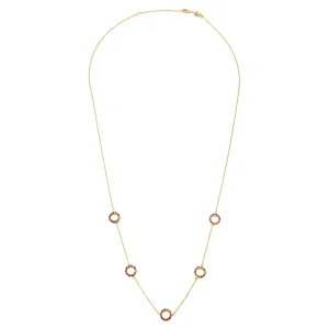 Dash Circle Five Station Gold Vermeil Sterling Necklace