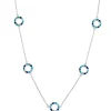 Dash Circle Gemstone Sterling Necklace