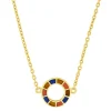 Dash Circle Gold Vermeil Sterling Necklace