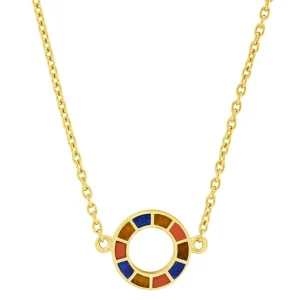 Dash Circle Gold Vermeil Sterling Necklace