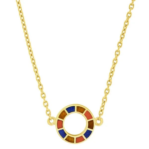 Dash Circle Gold Vermeil Sterling Necklace