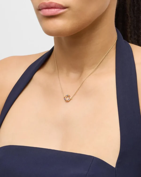 Dash Circle Gold Vermeil Sterling Necklace