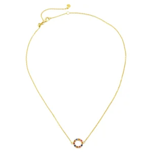 Dash Circle Gold Vermeil Sterling Necklace