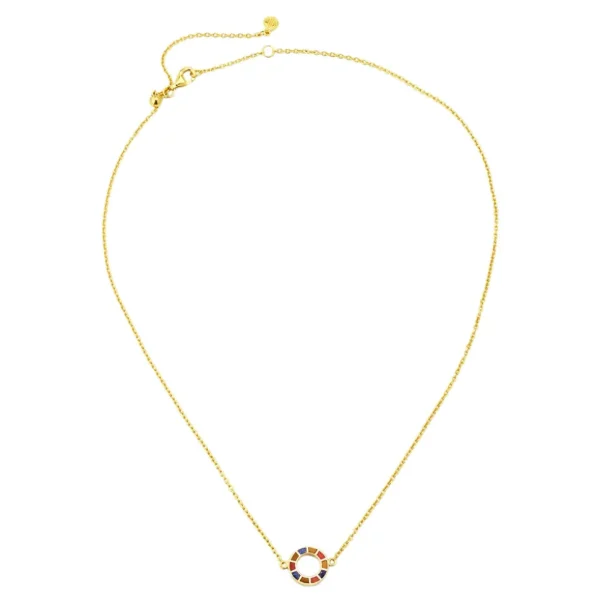 Dash Circle Gold Vermeil Sterling Necklace