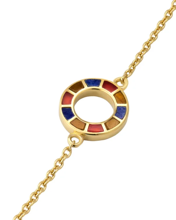 Dash Circle Gold Vermeil Sterling Necklace