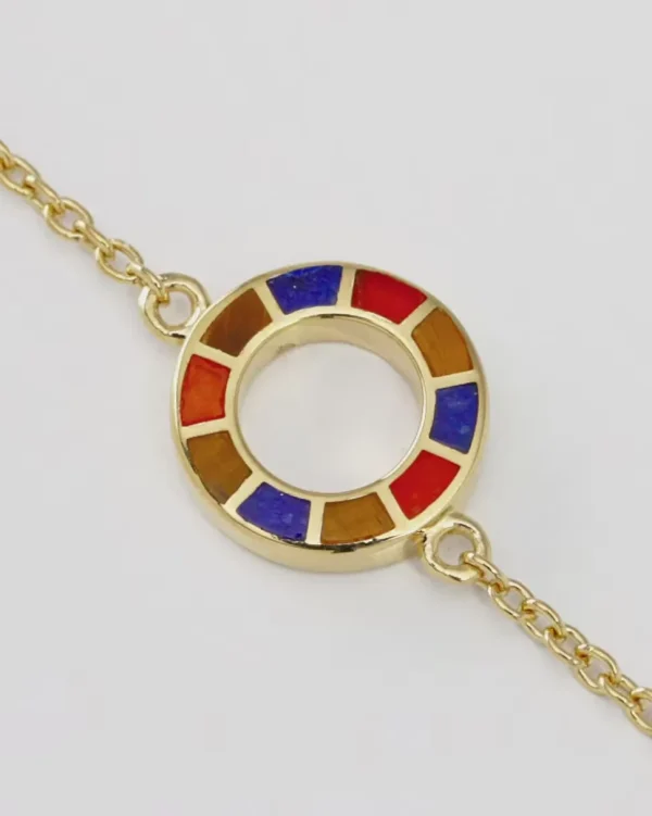 Dash Circle Gold Vermeil Sterling Necklace