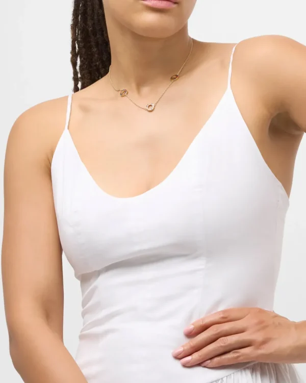 Dash Circle Triple Station Gold Vermeil Sterling Necklace