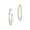 Dash Gemstone Dual Inlay Gold Vermeil Sterling Hoop Earrings