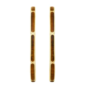 Dash Gemstone Dual Inlay Gold Vermeil Sterling Hoop Earrings