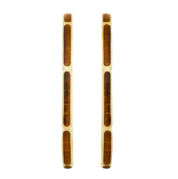 Dash Gemstone Dual Inlay Gold Vermeil Sterling Hoop Earrings