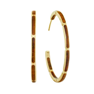 Dash Gemstone Dual Inlay Gold Vermeil Sterling Hoop Earrings