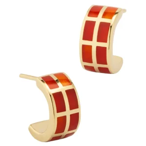 Dash Gemstone Gold Vermeil Sterling Hoop Earrings