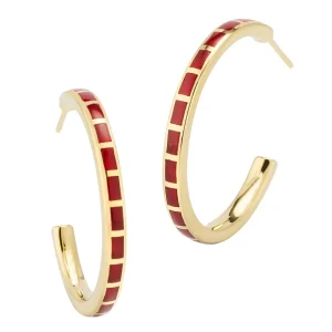 Dash Gemstone Gold Vermeil Sterling Hoop Earrings