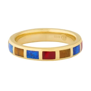 Dash Gemstone Gold Vermeil Sterling Stackable Ring