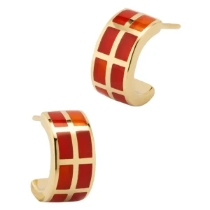 Dash Gemstone Gold Vermeil Sterling Hoop Earrings