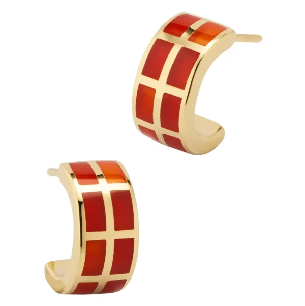 Dash Gemstone Gold Vermeil Sterling Hoop Earrings