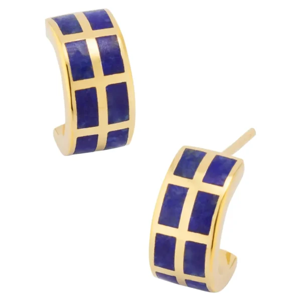 Dash Gemstone Gold Vermeil Sterling Hoop Earrings