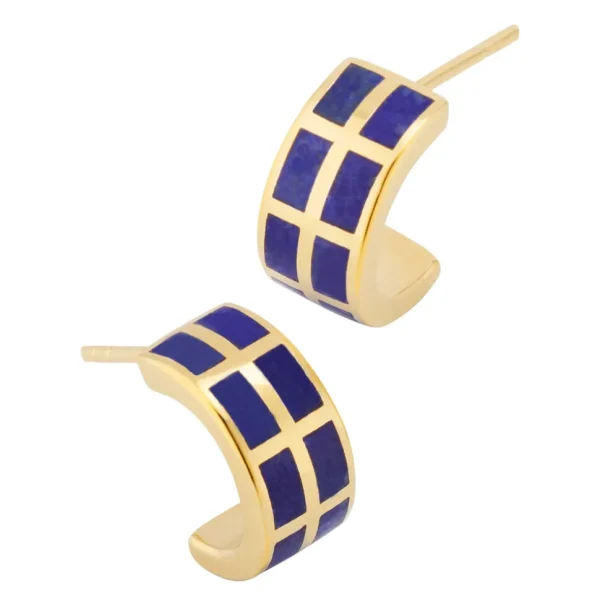 Dash Gemstone Gold Vermeil Sterling Hoop Earrings