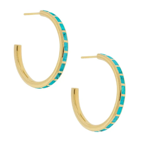 Dash Gemstone Gold Vermeil Sterling Hoop Earrings