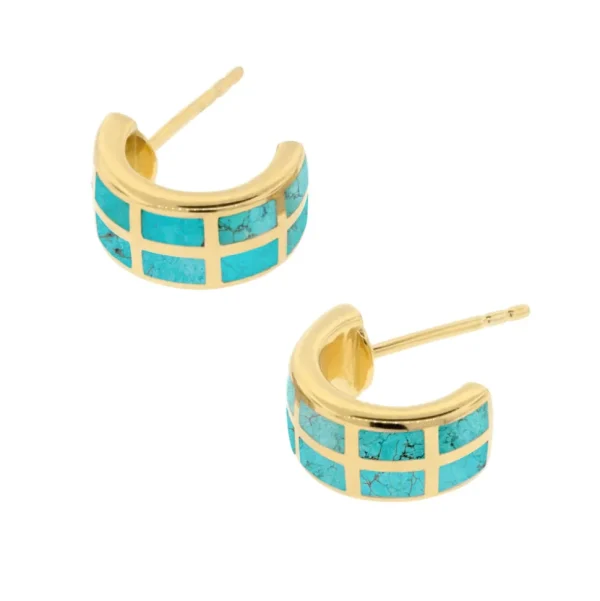 Dash Gemstone Gold Vermeil Sterling Hoop Earrings