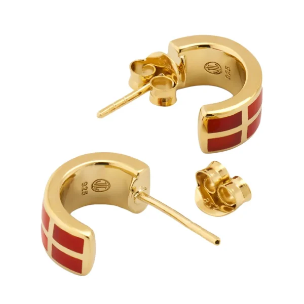 Dash Gemstone Gold Vermeil Sterling Hoop Earrings