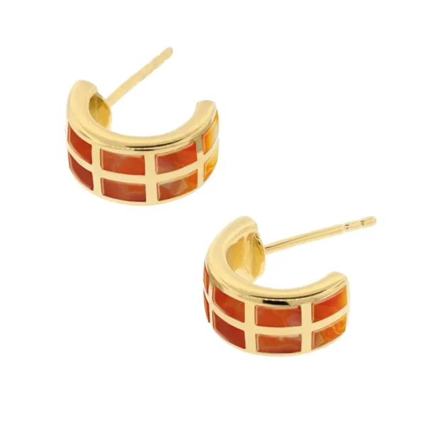 Dash Gemstone Gold Vermeil Sterling Hoop Earrings