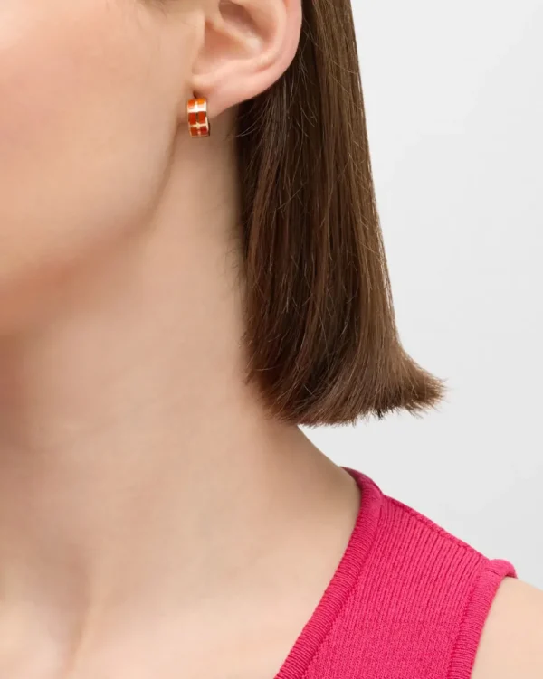 Dash Gemstone Gold Vermeil Sterling Hoop Earrings