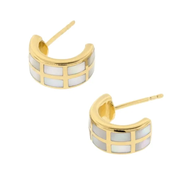Dash Gemstone Gold Vermeil Sterling Hoop Earrings