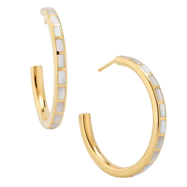 Dash Gemstone Gold Vermeil Sterling Hoop Earrings